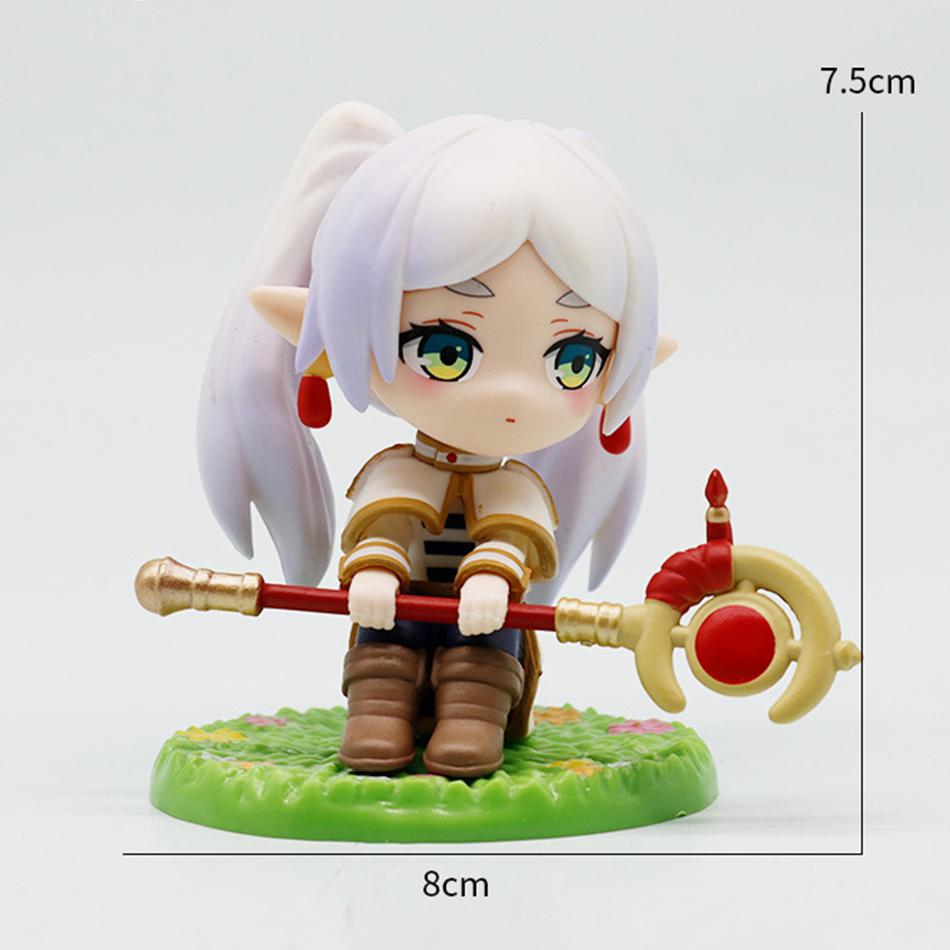 7cm Personaje de Anime Versión Q Frieren Hecho a Mano Sentado Frieren Hecho a Mano Modelo de PVC Adorno Lindo Periférico de Anime Regalo de Cumpleaños