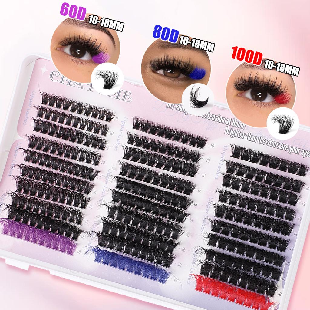 Diy False Eyelashes Single Tuft Eyelash Book 571 Tufts Mixed Model With Eyelash Glue Tool Set