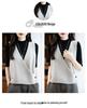 Women's V-neck 100% Pure Wool Sweater Vest - Loose Knit Solid Color Cashmere Pullover/Cardigan for Autumn & Winter.