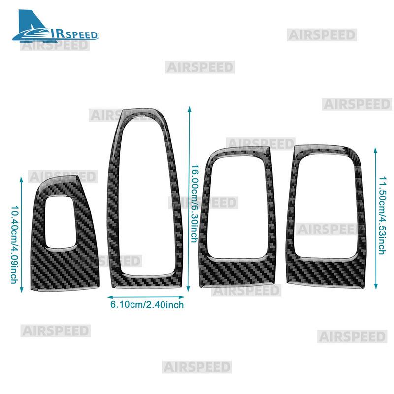 For Mercedes Benz S-Class W222 2014 2015 2016 2017 2018 2019 2020 Real Soft Carbon Fiber Stickers Car Window Control Panel Trim.