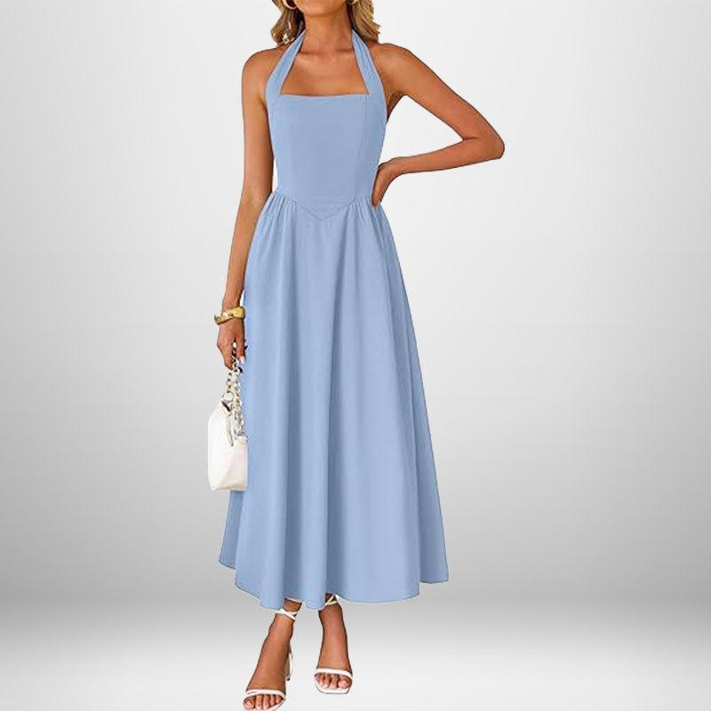 Spring New Women's Clothing Elegant and Fashionable Sleeveless V-neck Long Dress