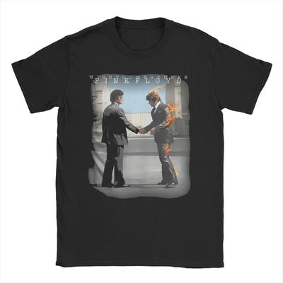 Tričko s obálkou albumu Pink Floyd "Wish You Were Here", Unisex Klasický Rockový Kapelový Streetwear Tričko, Bežné Krátkorukávové Tričko zo 100% Bavlny