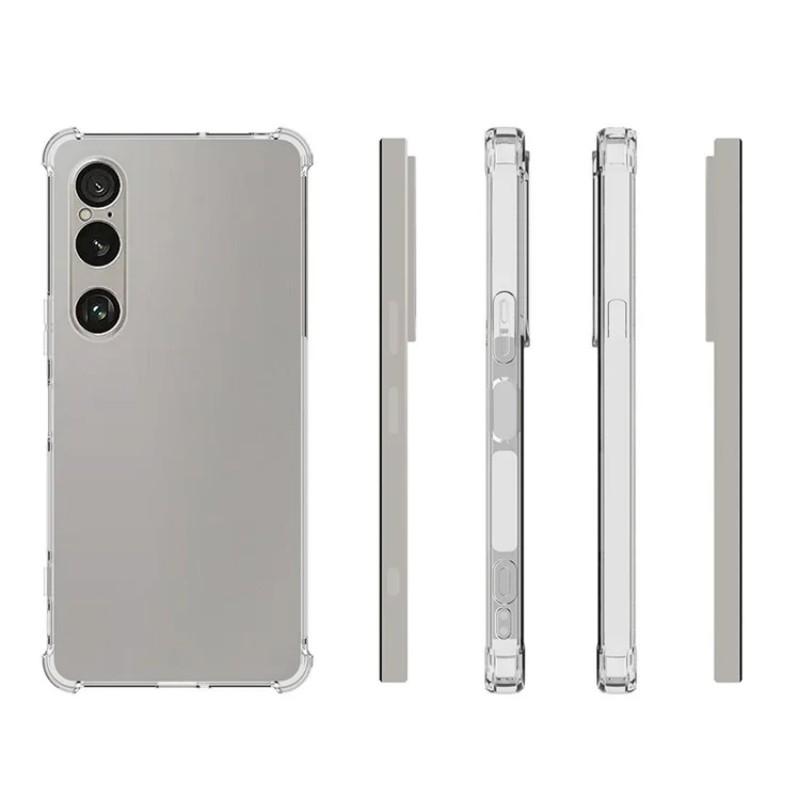 WANLONFENG TM Series For Sony Xperia 1 VII Case 2.0mm Clear TPU Phone Back Cover (Big Lens Hole)