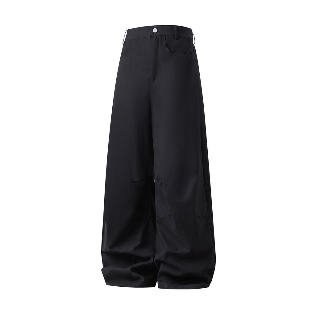 American Retro Pleated Tooling Casual Pants Men's Autumn Texture Pure Cotton Silhouette Loose Outdoor Tide Brand Scimitar Trousers Q