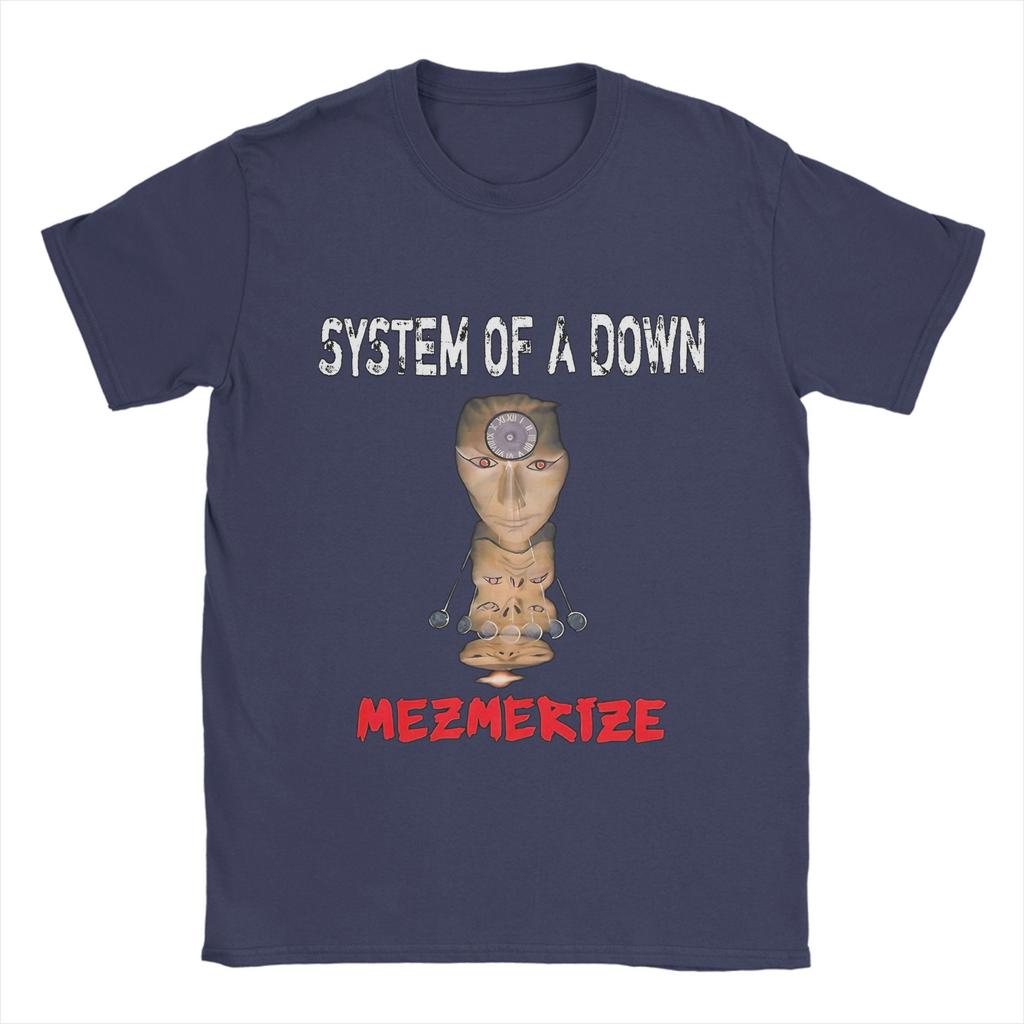 System of a Down   T-Shirts for Men  Music Vintage Pure Cotton Tees Crew Neck Short Sleeve T Shirt Plus Size Clothes