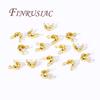 3.2mm 4mm 18K Gold Plated Crimp Bead Cover,End Caps For Jewelry Making Supplies,DIY Bracelets Accessories,Crimp Beads Findings