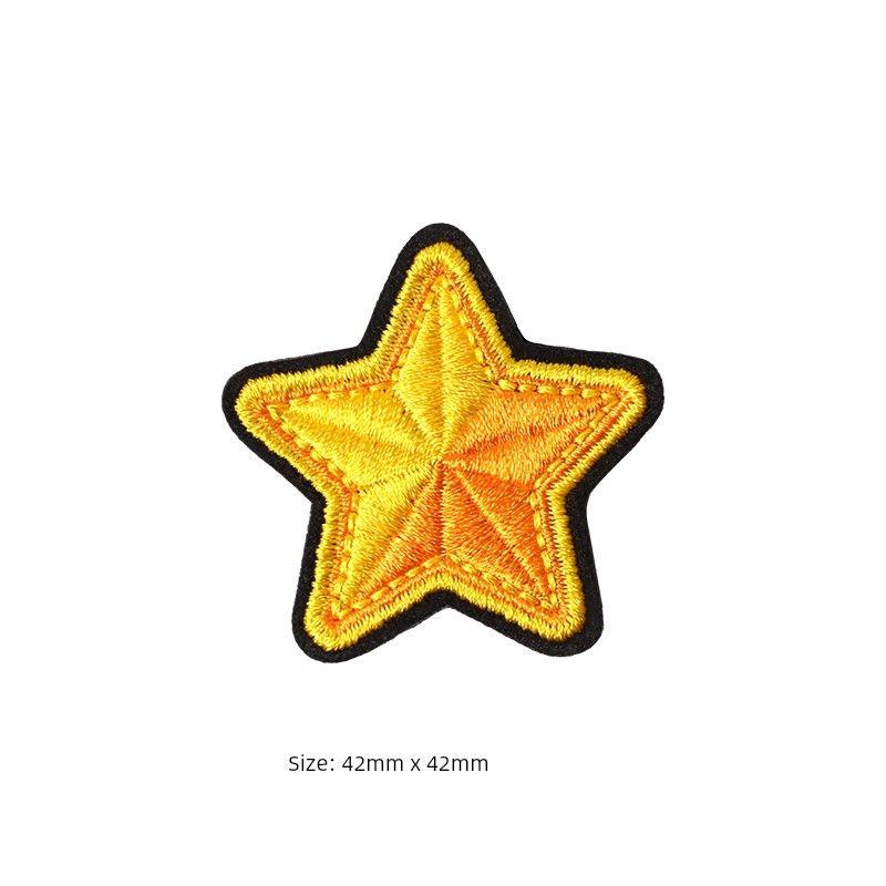 

Christmas Wishing Star Brooch Christmas Pin Female Cartoon Cute Fabric Embroider Clothes Accessories Scarf Decorations Golden Christmas Star