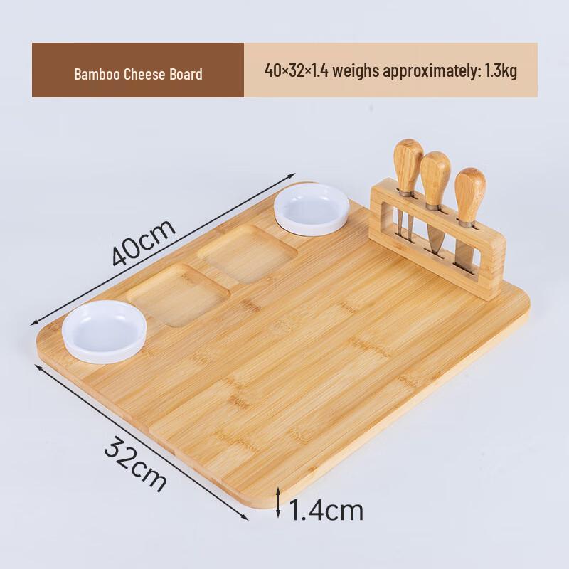 Набор сырной доски и ножей из бамбука