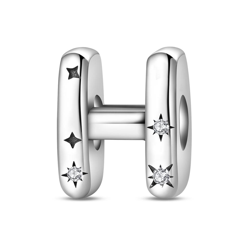 Copper Original 26 Alphabet A-Z Letters Charms Star Zircon Beads Fit Diy Bracelet Fashion Birthday Jewelry For Women Gifts