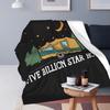 Camping Happy Camper Blanket Soft Warm Flannel Throw Blanket Plush for Bed Travel Home Sofa
