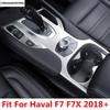 Central Console Gear Shift Panel Water Cup Frame Decoration Cover Trim  For Haval F7 F7X 2018 -  Stainless Steel Accessories