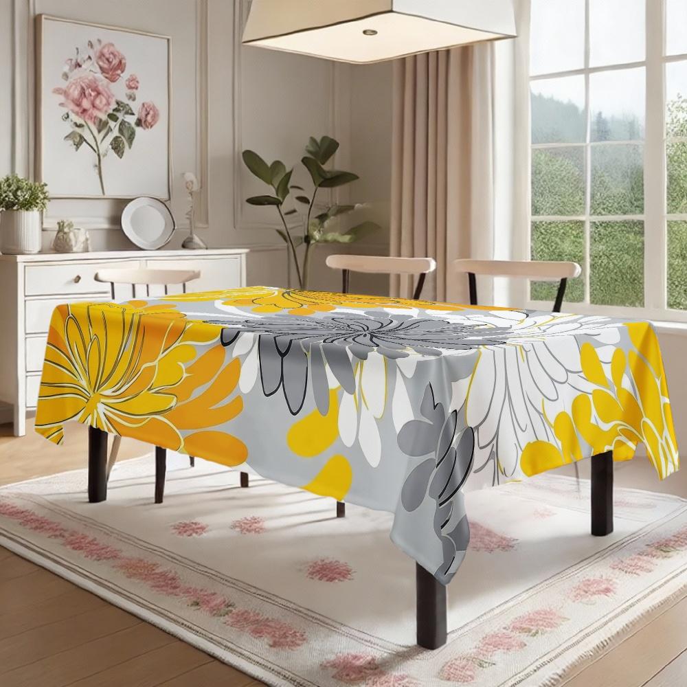 Floral Pattern Rectangle Table Cloth for Table Decorations Kitchen Dining Waterproof Reusable Tablecloth for Tables Dining Room