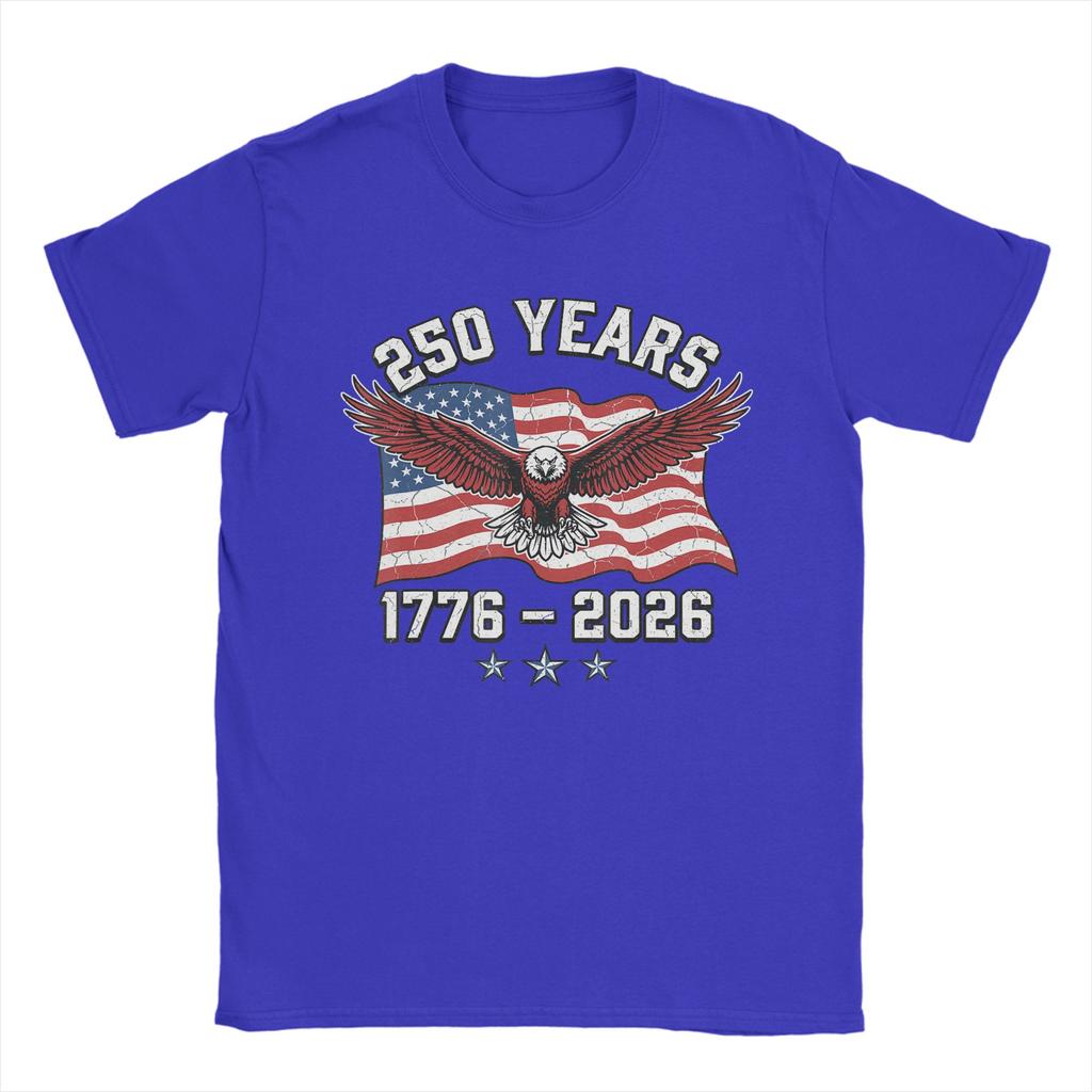 Eagle and American Flag  Years    Anniversary TShirt Summer  Cotton TShirts For Unisex Hippie Casual Tee Shirt