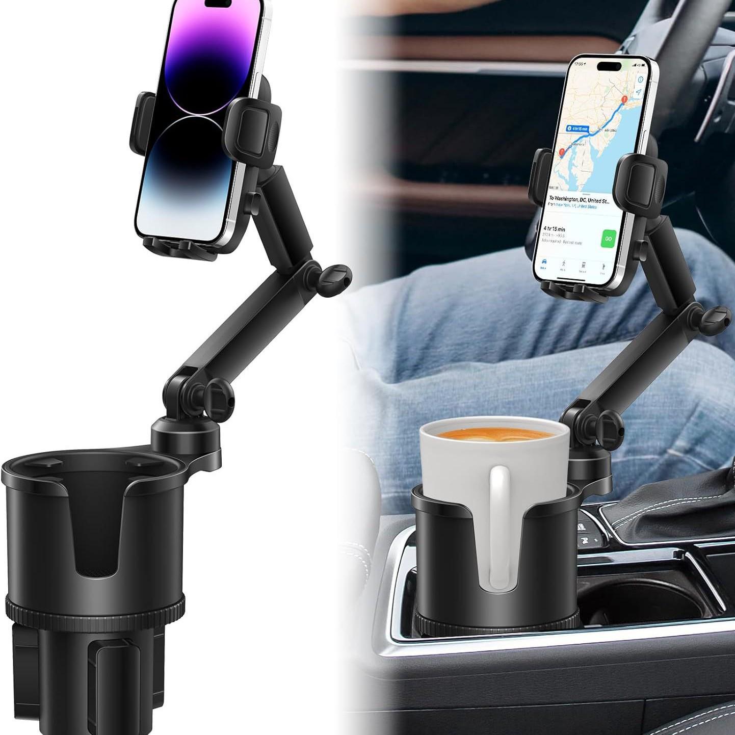 Universal Multi-functional Car Phone Holder & Large Cup Holder - 2025 Hot Selling Navigation Accessory