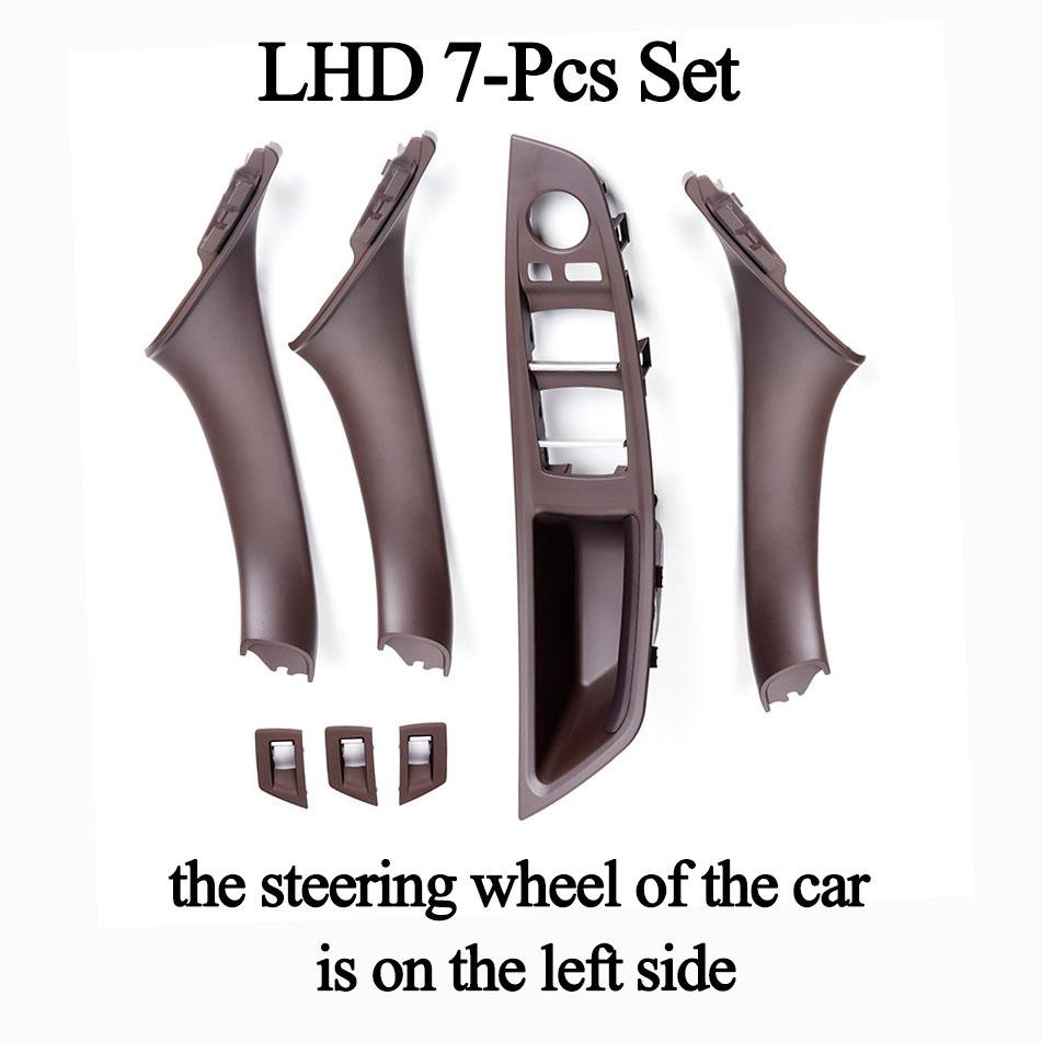 Suitable for Carbon Fiber Inner Handle F10 F11 F18 5Series Armrest Pull Trim Cover 7 Pcs Set 51417225875 51417261933 51417225879