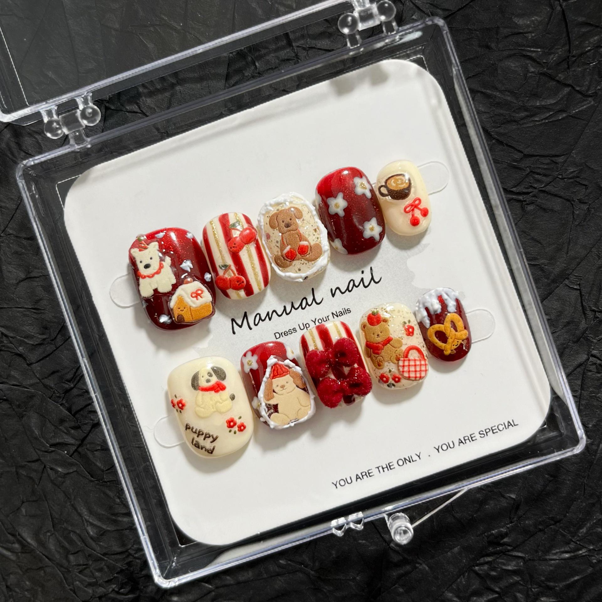 

Милі Мультяшні Наклейки для Манікюру Дівчаток - Знімний, Короткий та Круглий Дизайн для Носіння (A645) Large