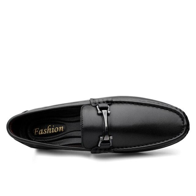 

Мужские кожаные туфли, зимние теплые шерстяные итальянские мокасины, плоские туфли для вождения, натуральная кожа, мужские высококачественные кроссовки, мех внутри 8 чёрный