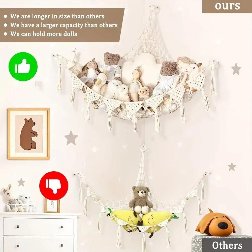 Jumbo Toy Hammock Storage Net Giant Capacity Mesh Toy Net Holder Stuffed Animal Hammock  Bedroom