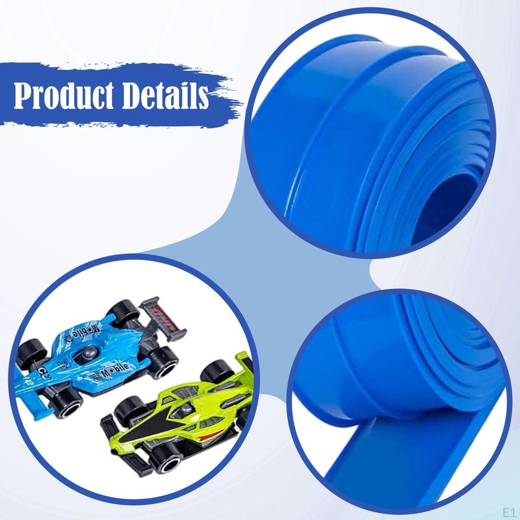Race Car Ramp Track 15 Ft Gift Portable Multifunctional Flexible Strong Suction Cups with 2 Racecars