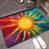 Colorful Songbird Branch Watercolor Painting Print Anti Slip Entrance Doormat Nature Wildlife Front Entry Floor Mat
