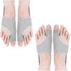 Hallux Valgus Corrector Adjustable Toe Separator Corrector with Silicone Pads for Big Toe Bunion (Grey X 2 Pairs)