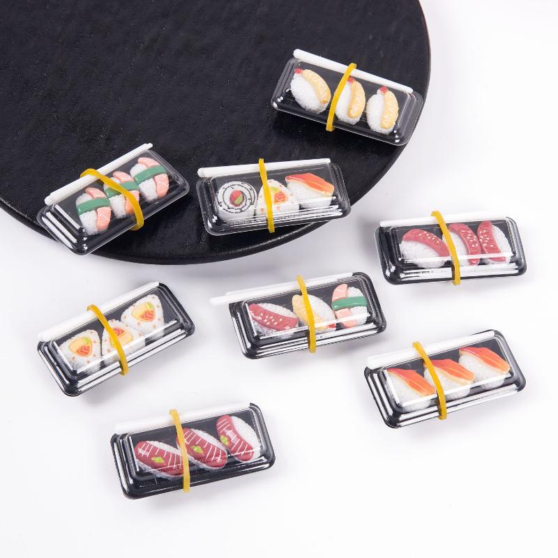 Dollhouse Sushi Bento Simulation Food Model Realistic Mini Ornament for Doll House Kitchen Decor Props