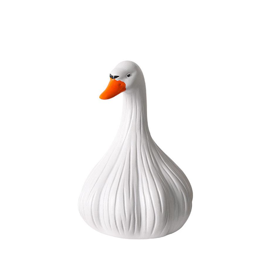 Cute Garlic Duck Desk Decor, Stress Relief Ornament for Calm Mood & Office Relaxation белый