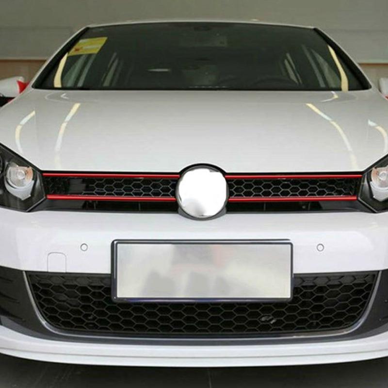 Rote Autoaufkleber Reflektierende Streifen Fronthauben-Gitterleisten Autozubehör Dekoration für VW Golf 6 7 Autozubehör