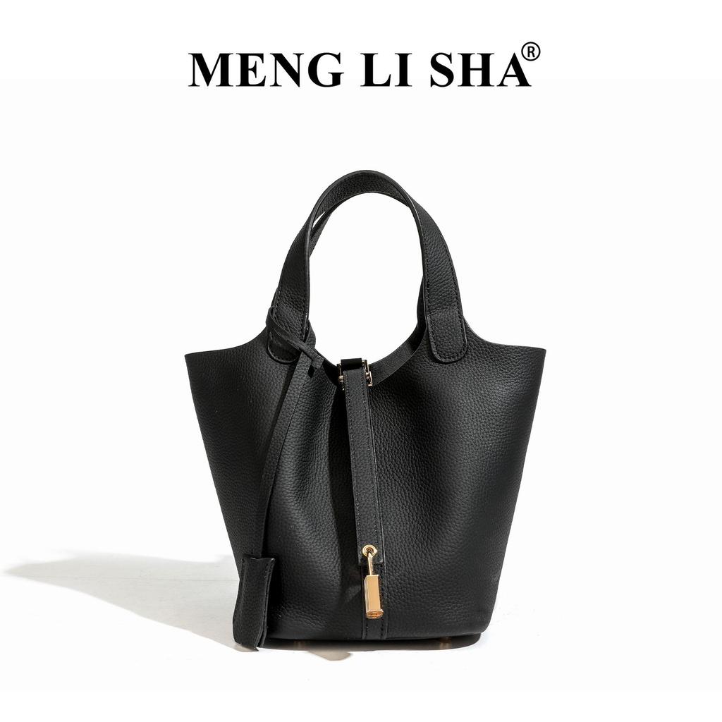Genuine Leather Women's Bucket Bag - Cowhide Handbag, High-End Women's Tote and Mommy Bag, Vegetable Basket Style 2026 New Release.