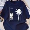 Camiseta Gráfica de Palmeira Cidade Irmã Internacional, Macia, Respirável e Resistente ao Desbotamento, Corte Clássico para Uso Casual Diário