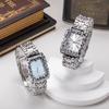 Men Y2K Black Quartz Watch Irregular Dial Retro Fashion Wristwatch