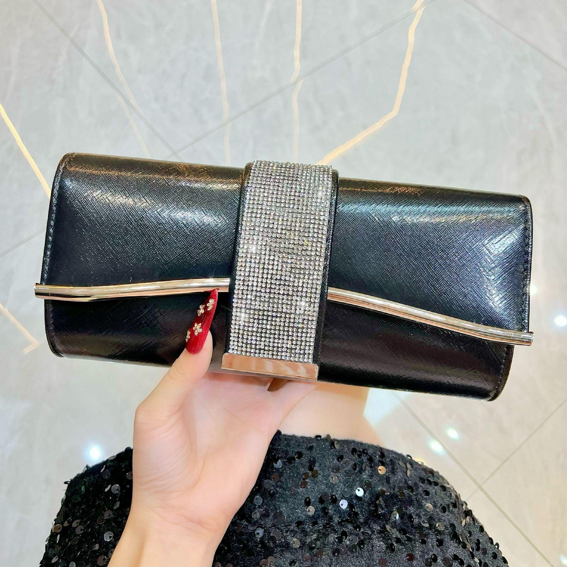 

2025 New Luxury Rhinestone Clutch Purse Women Designer Sparkle Evening Bag Bride Wedding Party Prom Handbag for Dresses Gifts 12-24.5-5cm чёрный
