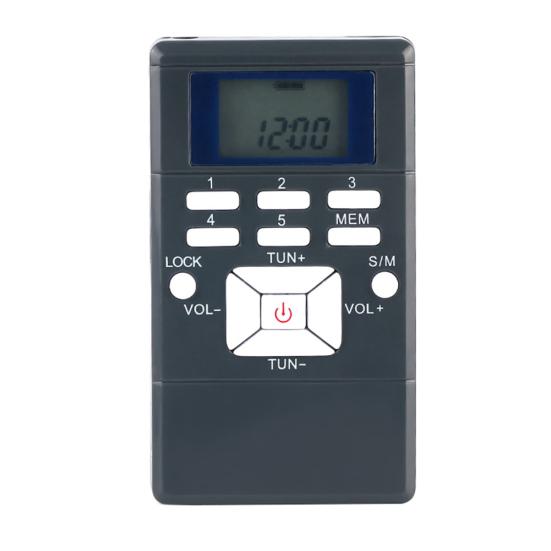 HRD-102 Mini Pocket Digital 2CH Single Band FM Radio Receiver with Earphone