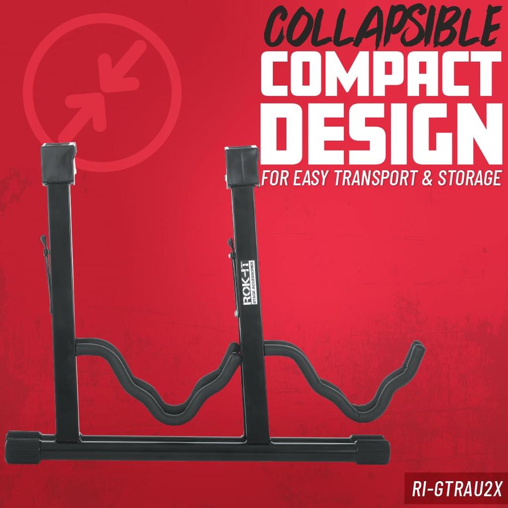 GATOR Frameworks Folding Guitar ROK-IT RI-GTRAU2X Two-Piece Stand, A-Type