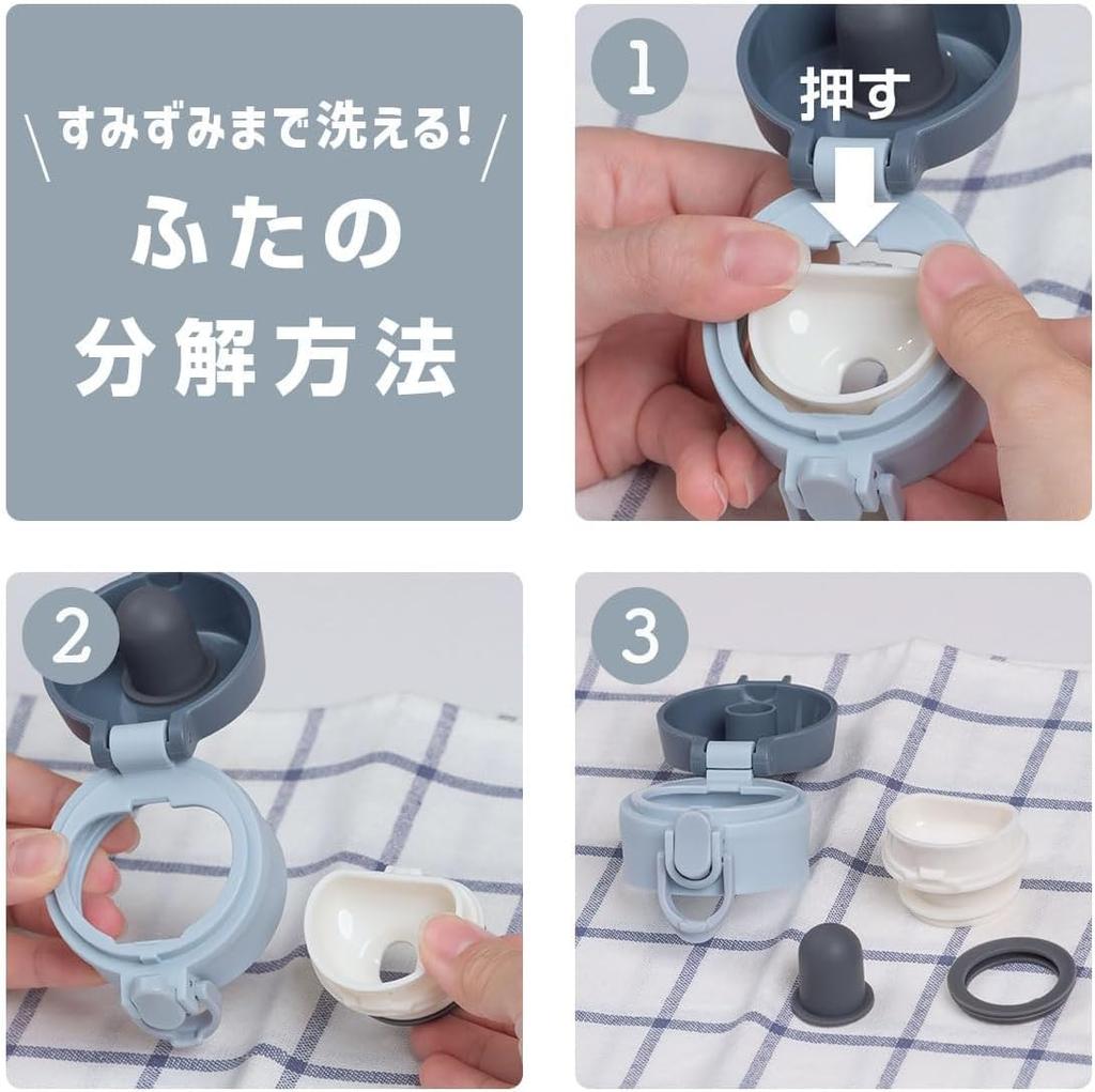 Atlas 360ml Vacuum Insulated Heats and Wide Easy To Disassembles for Blue Thermos, Colds, Ultra-Lightweight, One-Touch, Mouth, Clean, Cleaning,