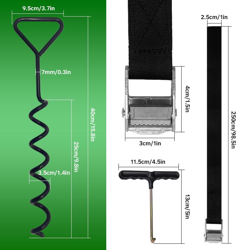 40cm Lightweight Spiral Ground Anchor for Tarp and Tent Pegs
