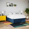 Bed Frame without Mattress Blue 140x200 cm Fabric
