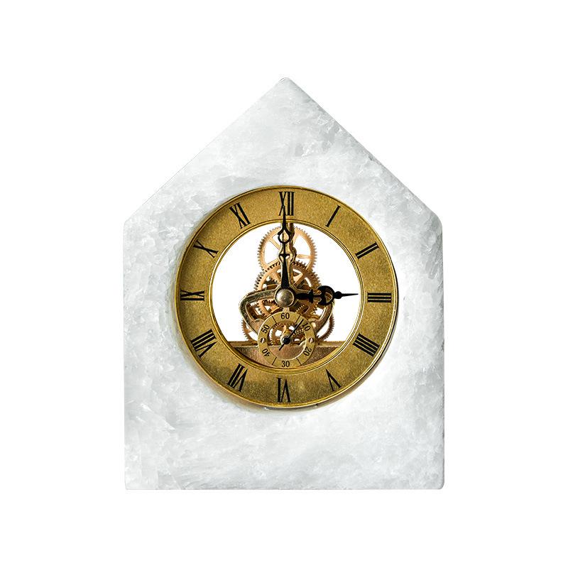 

Elegant Marble Clock Bookend for Living Room, Bedroom, or Office Decor