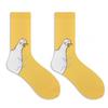 Meias de Cano Médio de Pato Fofo de Desenho Animado Algodão Penteado Absorvente de Suor Meias Sem Costura Tendência da Moda Meias de Cano Longo para Mulheres