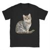 Cute Tabby Cat T Shirt Unisex Vintage Cotton T Shirts Beach O Neck Fashion Tees Loose Oversize Tops