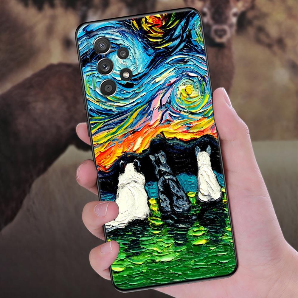 Cat Van Gogh Starry Painting Phone Case For Samsung Galaxy A57 A56 A37 A55 A36 A26 A54 A52 A35 A34 A25 A17 A16 A15 A07 A06 Cover