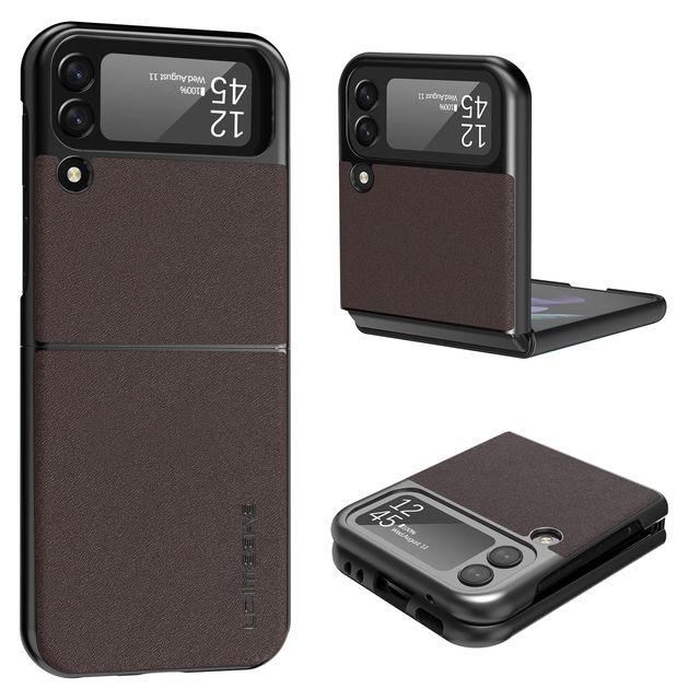 

Для Samsung Galaxy Z Flip 4 Тонкий матовый складной чехол с защитой от падений Samsung Galaxy Z Flip 3 Тонкий чехол-сумка для телефона без отпечатков пальцев For Galaxy Z Flip 3 коричневый