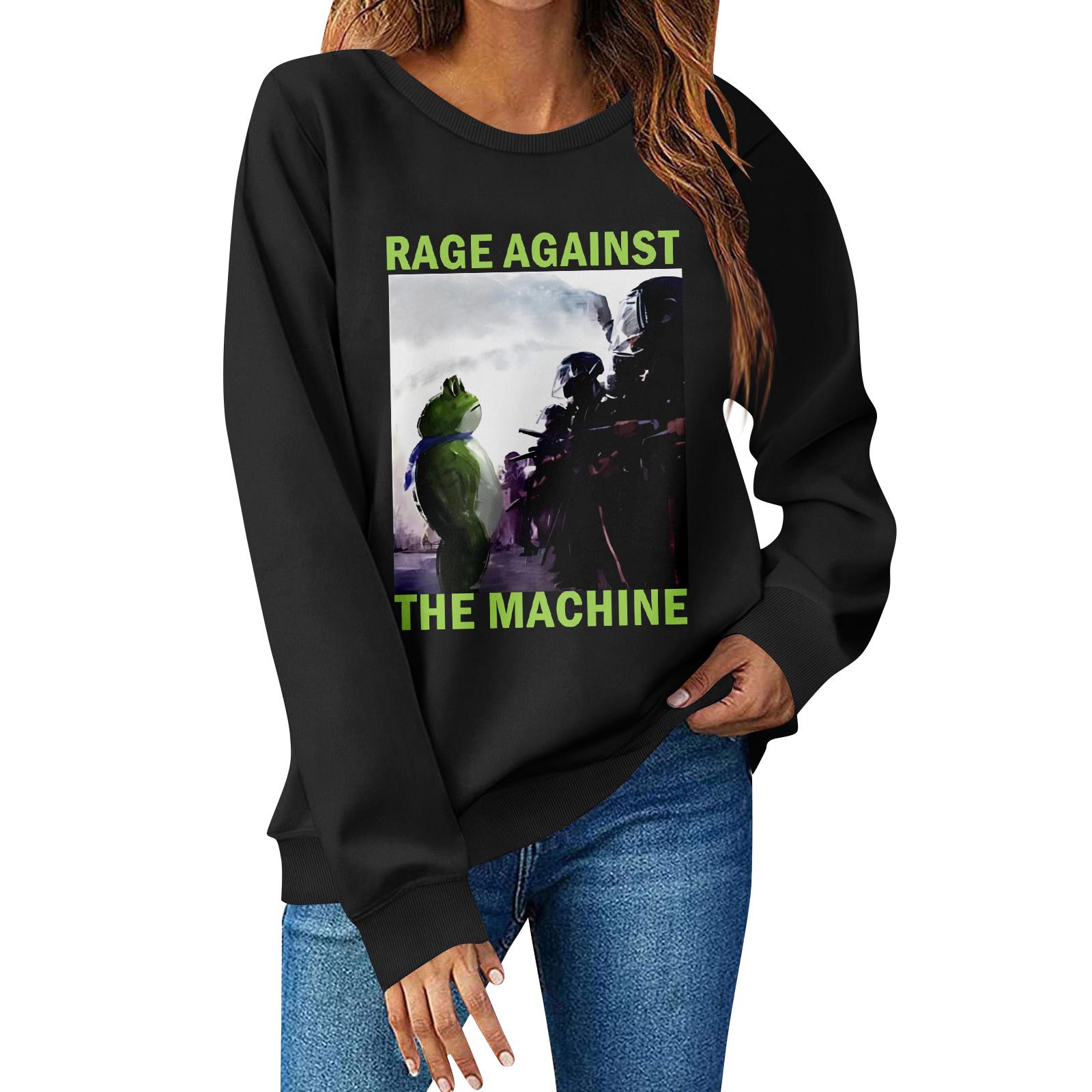 

Женские топы Женский свитшот с длинным рукавом Повседневный с круглым вырезом Свободного кроя Пуловер Флисовые топы XL чёрный