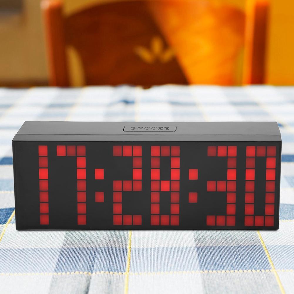 Buy 6 Digit Jumbo LED Digital Alarm Calendar Snooze Wall Desk Clock Red