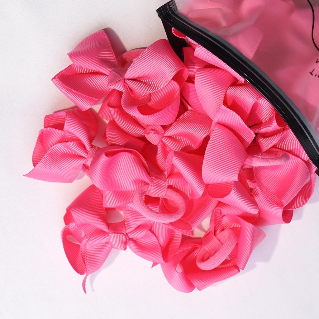 20PCS 3 Inches Baby Girls Mini Hair Bows Ties Elastic Hair Rubber Band Grosgrain Ribbon Hair Accessories for Kids Toddlers