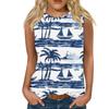 Blumenmuster 3D-Druck Tanktops Damen Sommer O-Ausschnitt Lässige Weste Schulterfrei Y2k Elegant Ärmelloses Top Camisole Damenbekleidung