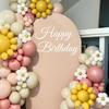 Happy Birthday Backdrop Decal Sign, White Party Decor Arch, Sticker