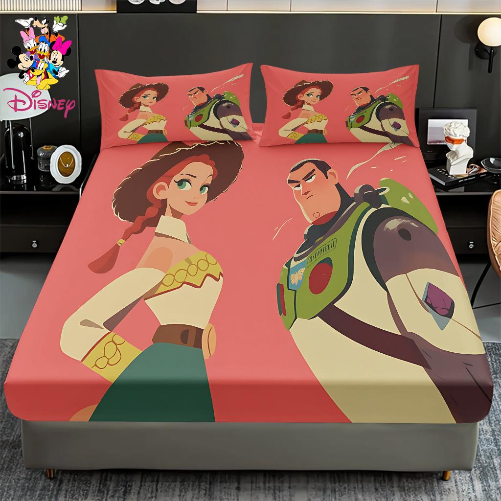 2/3pcs Disney Toy Story Cozy Fitted Sheet Set 100% Polyester Digital Print Festive Bedroom & Dormitory Decoration