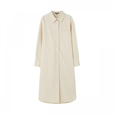 String Belt Slit Long Shirt Dress Ar1wo262