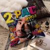 2PAC Hip-Hop Sänger Kissenbezug Auto Überwurfskissenbezug Für Sofa Auto Weihnachtsgeschenk 40x40cm 45x45cm